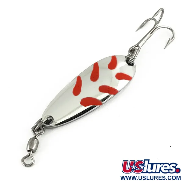  Luhr Jensen Krocodile, 1/4oz Nickel / Red fishing spoon #7312
