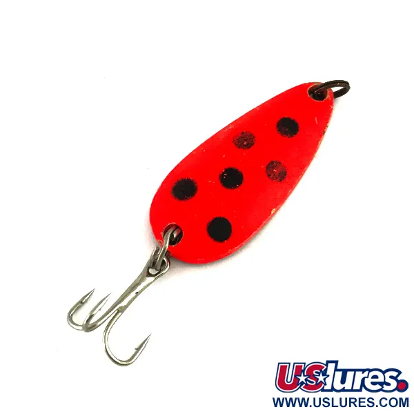 Vintage   Luhr Jensen UV, 1/4oz Red / Black / Gold fishing spoon #7321