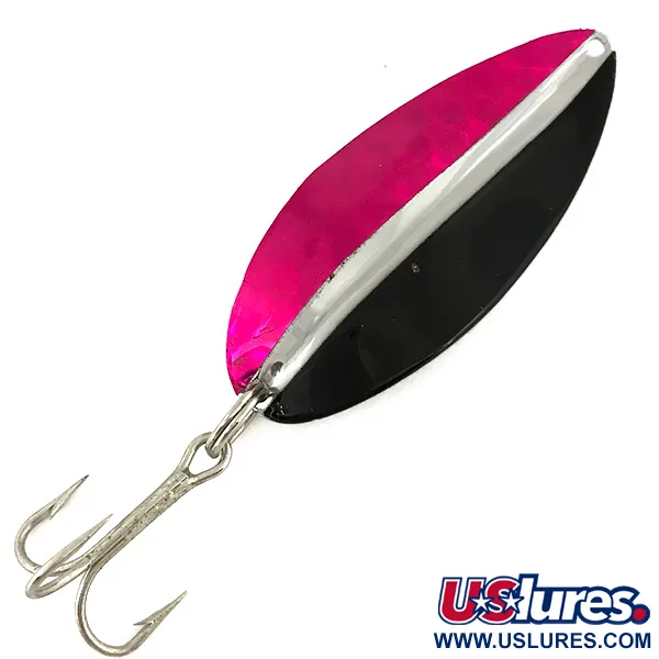 Vintage  TODDCO Main liner , 3/4oz Dark Red / Black / Nickel fishing spoon #7337