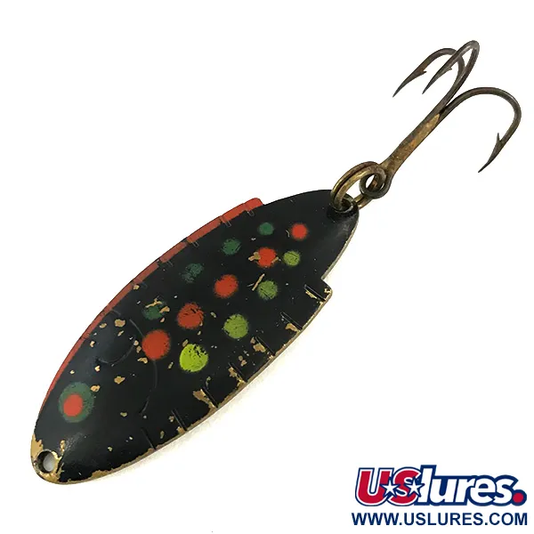 Vintage   Luhr Jensen, 1/4oz Black Trout / Gold fishing spoon #7339