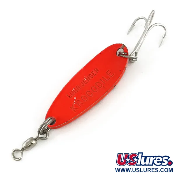  Luhr Jensen Krocodile UV, 1/3oz Fluorescent Orange / Black fishing spoon #7341