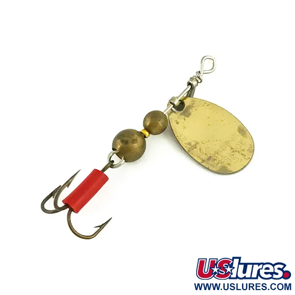 Vintage   Mepps Aglia 0, 3/32oz Brass / Black / White spinning lure #16135