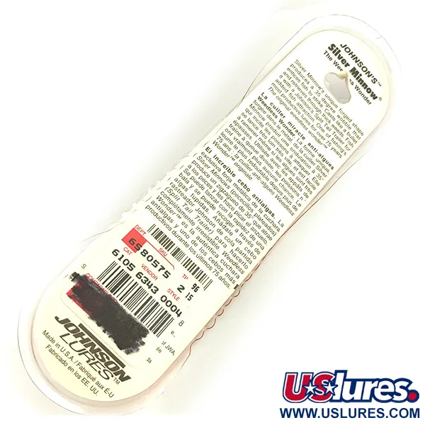   Weedless Johnson Silver Minnow with spinner blade, 1/2oz Silver / Silver Plated fishing spoon #7360