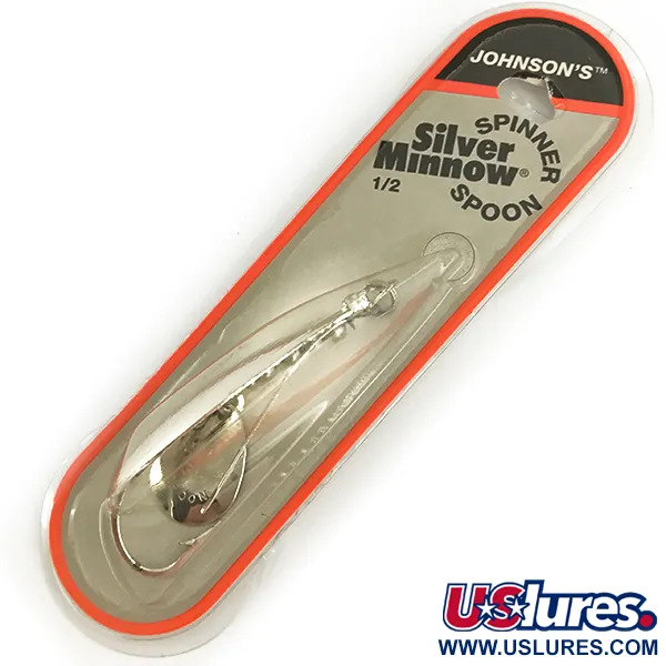   Weedless Johnson Silver Minnow with spinner blade, 1/2oz Silver / Silver Plated fishing spoon #7360