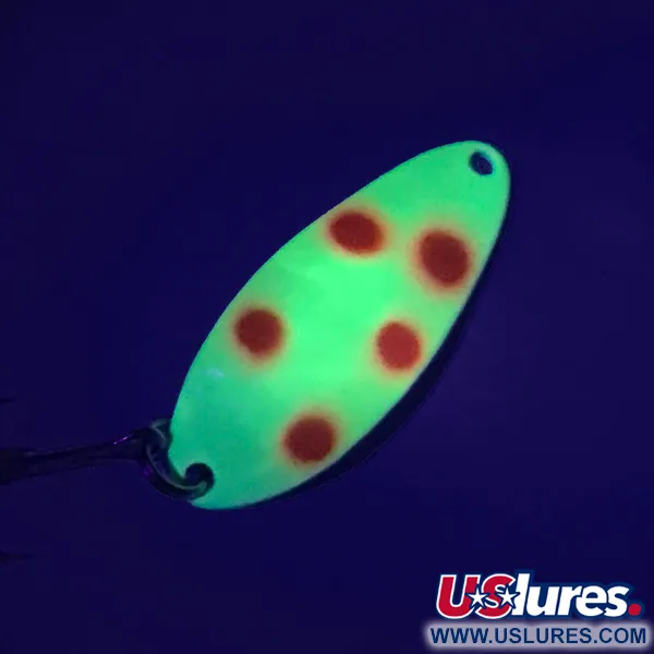  Seneca Little Cleo (Hula Girl) UV, 1/3oz Yellow / Red / Nickel fishing spoon #7363