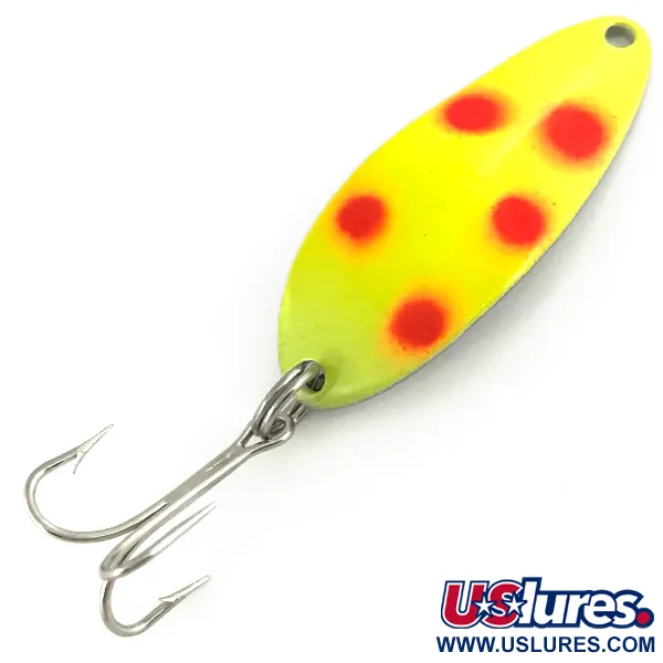  Seneca Little Cleo (Hula Girl) UV, 1/3oz Yellow / Red / Nickel fishing spoon #7363