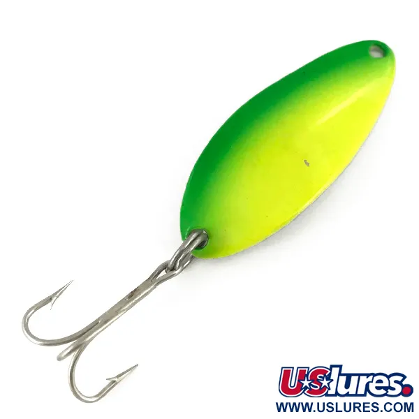  Seneca Little Cleo (Hula Girl) UV, 1/3oz Yellow / Green / Nickel fishing spoon #7364