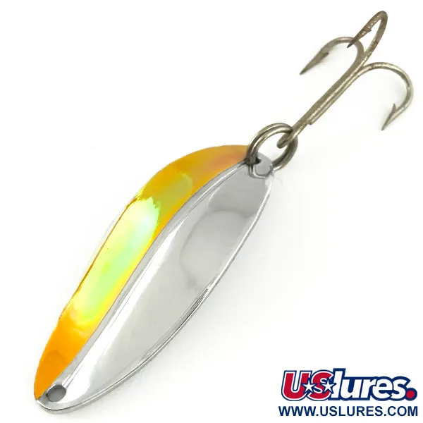  TODDCO Main liner , 2/5oz Nickel / Orange with Rainbow Tints fishing spoon #7367