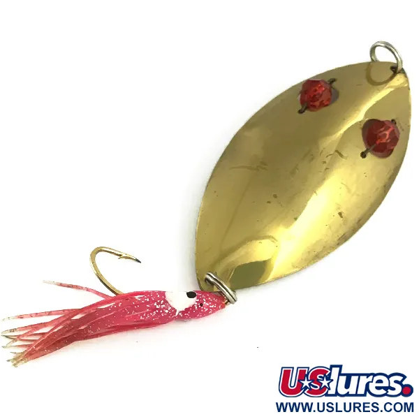 Vintage   Herter's Glass eye spoon, 2oz Gold / Red Eyes fishing spoon #7374