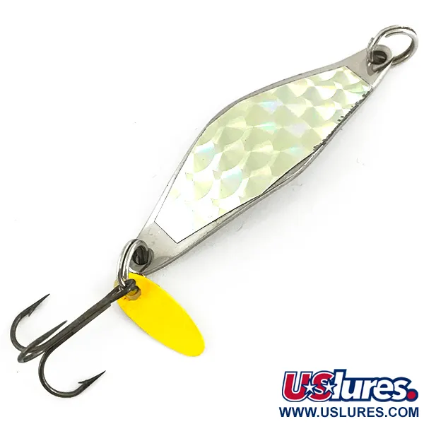 Vintage   Bay de Noc Do-Jigger, 1/3oz Nickel / Rainbow Hologram fishing spoon #7384