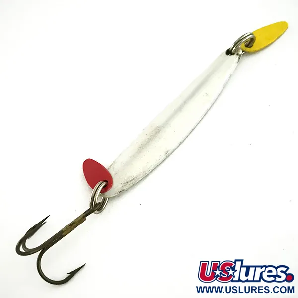 Vintage   Bay de Noc Swedish pimple, 1/4oz White Pearl fishing spoon #7407