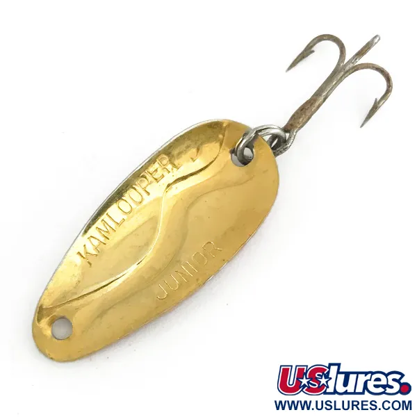 Vintage  Acme Kamlooper Junior, 1/4oz Red / White / Gold fishing spoon #7418