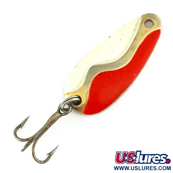 Vintage  Acme Kamlooper Junior, 1/4oz Red / White / Gold fishing spoon #7418