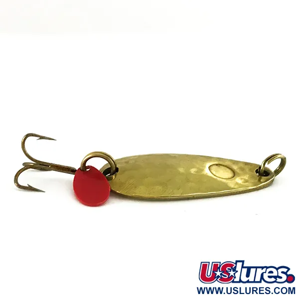 Vintage  Luhr Jensen Les Davis Hotrod, 1/4oz Hammered Brass fishing spoon #7421