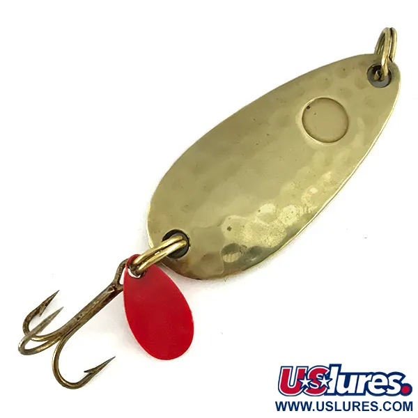 Vintage  Luhr Jensen Les Davis Hotrod, 1/4oz Hammered Brass fishing spoon #7421