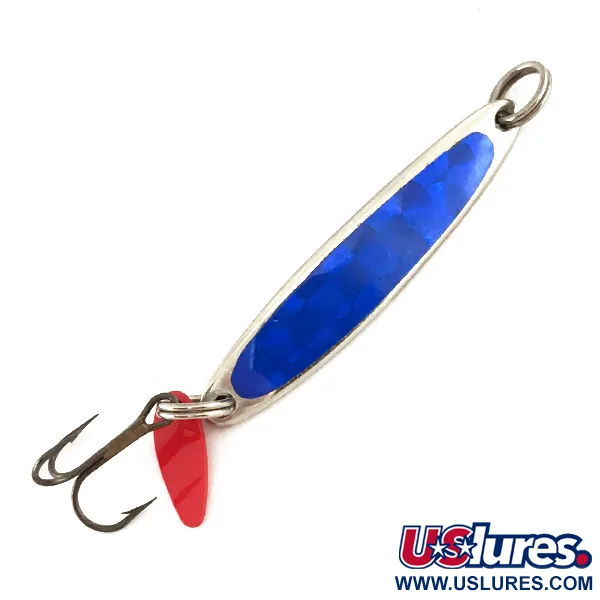 Vintage   Bay de Noc Swedish pimple, 3/16oz Nickel / Blue fishing spoon #7442