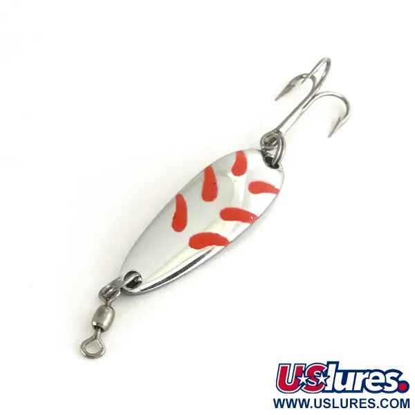  Luhr Jensen Krocodile UV, 1/3oz Nickel / Red fishing spoon #7446