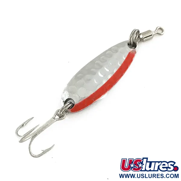  Luhr Jensen Krocodile UV, 1/4oz Hammered Nickel / Orange fishing spoon #7447