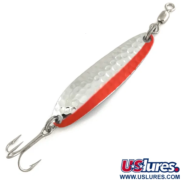   Luhr Jensen Krocodile Die #3 UV, 1/3oz Hammered Nickel / Orange fishing spoon #7448
