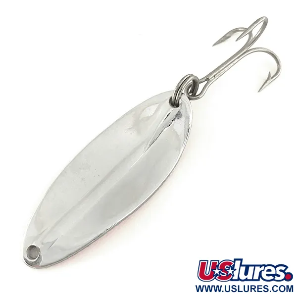 Vintage  TODDCO Main liner Glow UV, 2/5oz Red / White / Nickel Glow in Dark, UV Fluorescent fishing spoon #7451