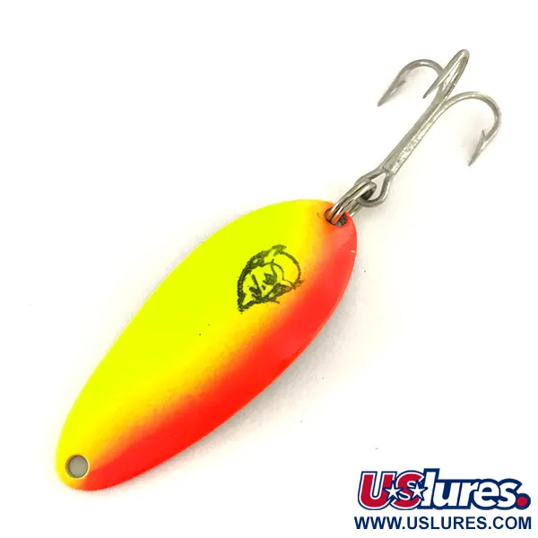  Eppinger Dardevle Devle Dog 5300 UV, 1/3oz Yellow / Orange / Nickel fishing spoon #7453