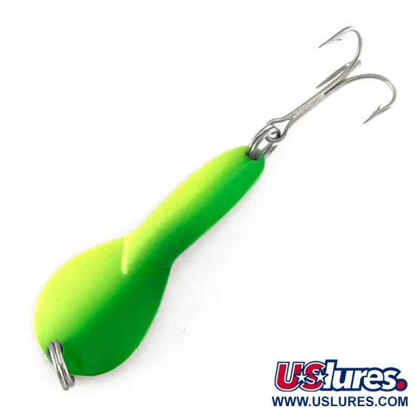  Acme Dazzler #2 UV, 1/4oz Green / Yellow / Nickel fishing spoon #7455