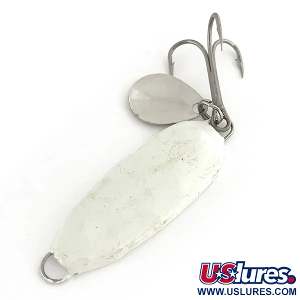Vintage   Bomber Slab Spoon, 1oz White / Mirror fishing spoon #7461
