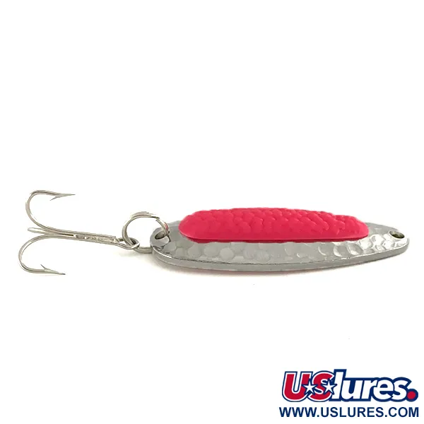 Vintage   Blue Fox Pixee UV, 1/2oz Hammered Nickel / Pink fishing spoon #7466