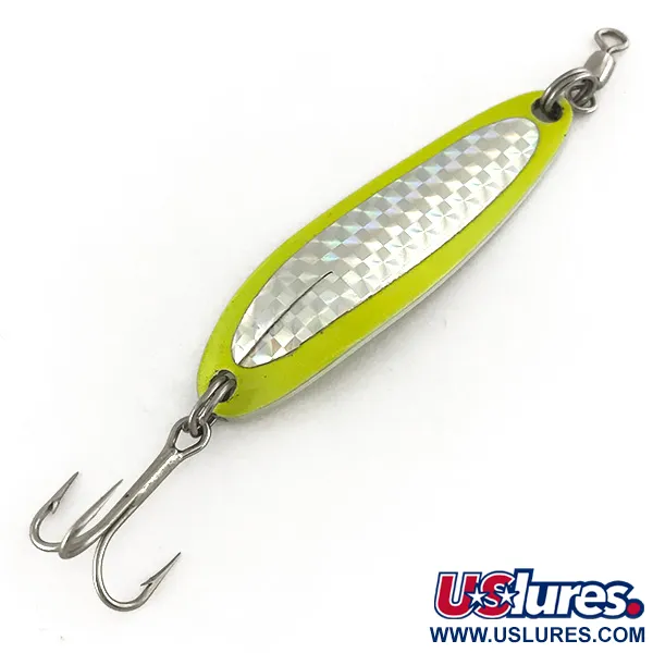  Luhr Jensen Krocodile Die #3 UV, 1/3oz Chartreuse fishing spoon #7468