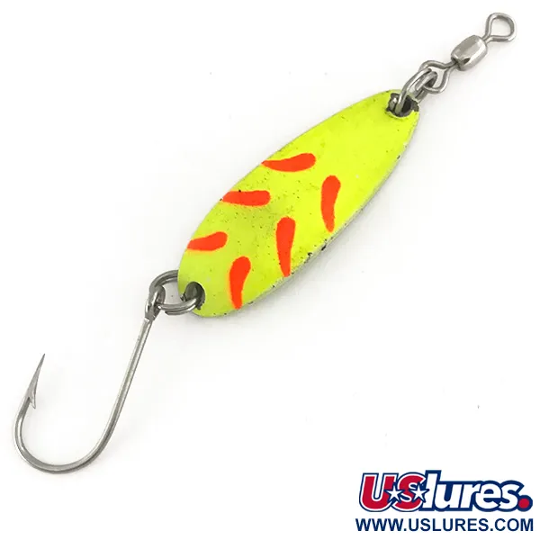  Luhr Jensen Krocodile UV, 1/3oz Chartreuse / Red fishing spoon #7484
