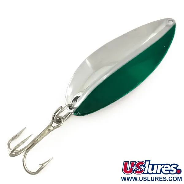 Vintage  TODDCO Main liner , 3/4oz Nickel / Green fishing spoon #7486