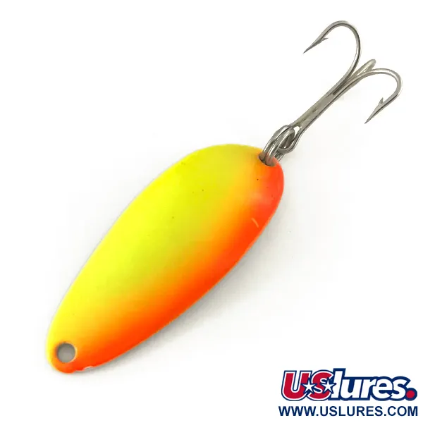  Seneca Little Cleo (Hula Girl) UV, 1/3oz Yellow / Orange / Nickel fishing spoon #7490