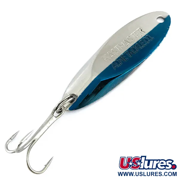 Vintage  Acme Kastmaster , 1/2oz Nickel / Blue fishing spoon #7513