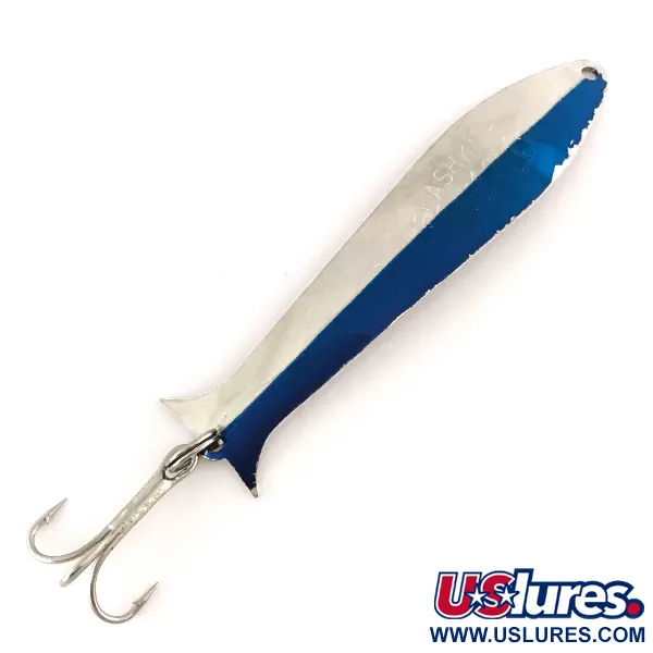 Vintage   Acme Flash-King Wobble, 1/4oz Nickel / Blue fishing spoon #7514
