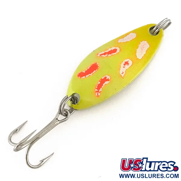 Vintage  Luhr Jensen Little Jewel, 1/4oz Yellow / Red fishing spoon #7519