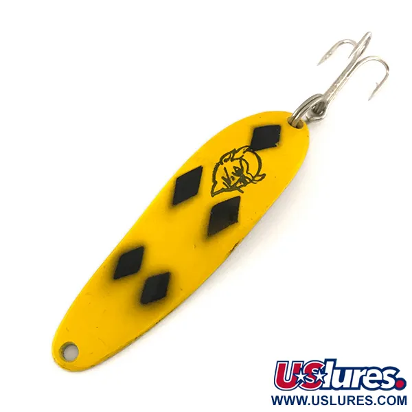 Eppinger Dardevle Cop-E-Cat 7300, 1/3oz Five of Diamonds (Yellow / Black / Brass) fishing spoon #7524
