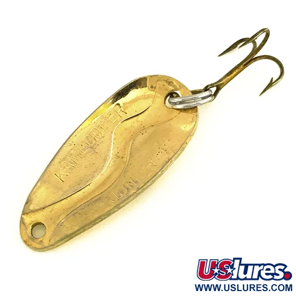 Vintage  Acme Kamlooper Junior, 1/4oz Gold fishing spoon #7532
