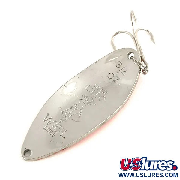 Vintage  Seneca Little Cleo (Hula Girl), 3/4oz Nickel / Red fishing spoon #7533