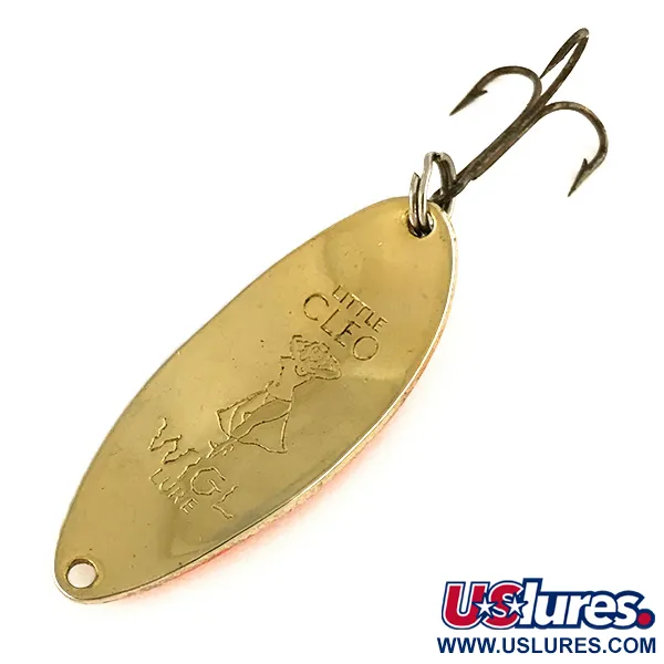 Vintage  Seneca Little Cleo (Hula Girl), 2/3oz Gold / Orange fishing spoon #7534