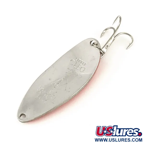 Vintage  Seneca Little Cleo (Hula Girl), 2/3oz Nickel / Orange fishing spoon #7535