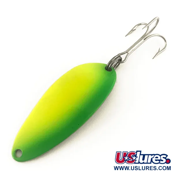  Seneca Little Cleo (Hula Girl) UV, 1/3oz Yellow / Green / Nickel fishing spoon #7539