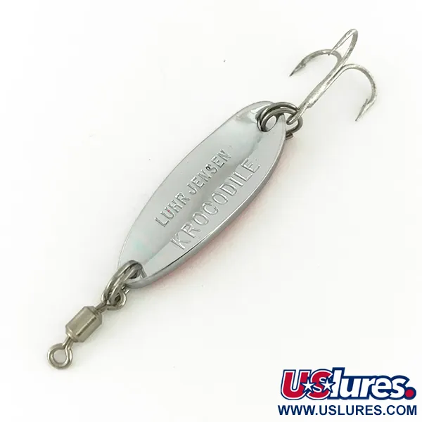  Luhr Jensen Krocodile UV, 1/4oz Nickel / Red fishing spoon #7552