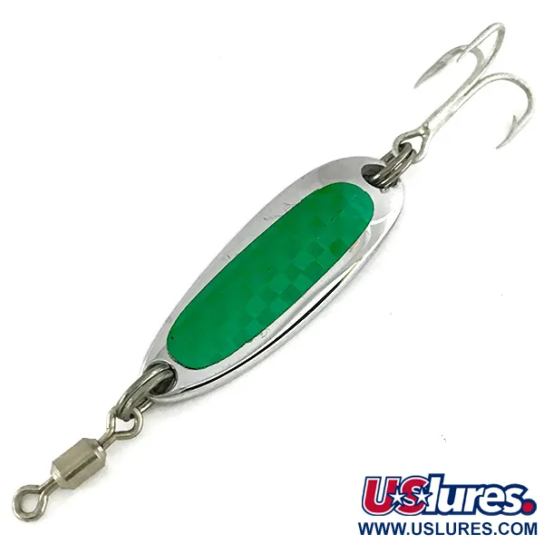  Luhr Jensen Krocodile, 1/4oz Nickel / Green fishing spoon #7568