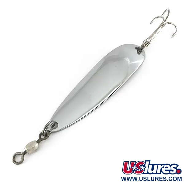 Vintage  Luhr Jensen Krocodile Die #5, 3/4oz Nickel fishing spoon #7579