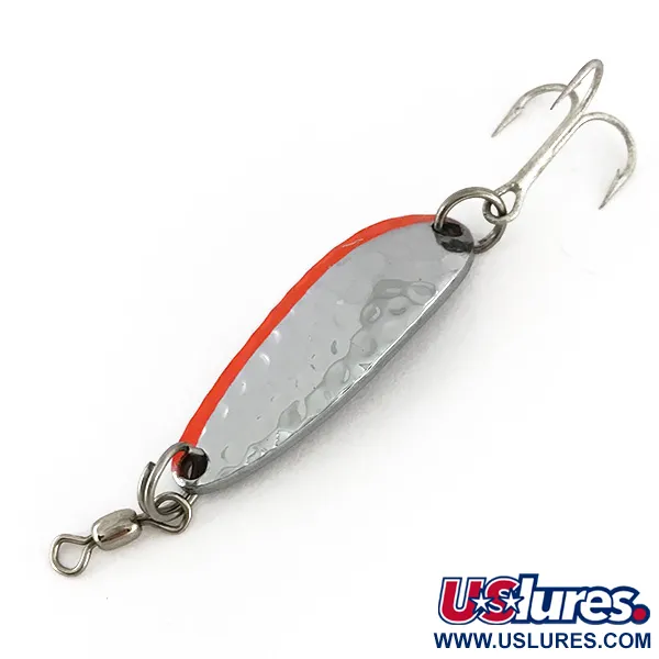  Luhr Jensen Krocodile UV, 1/3oz Nickel / Red fishing spoon #7587