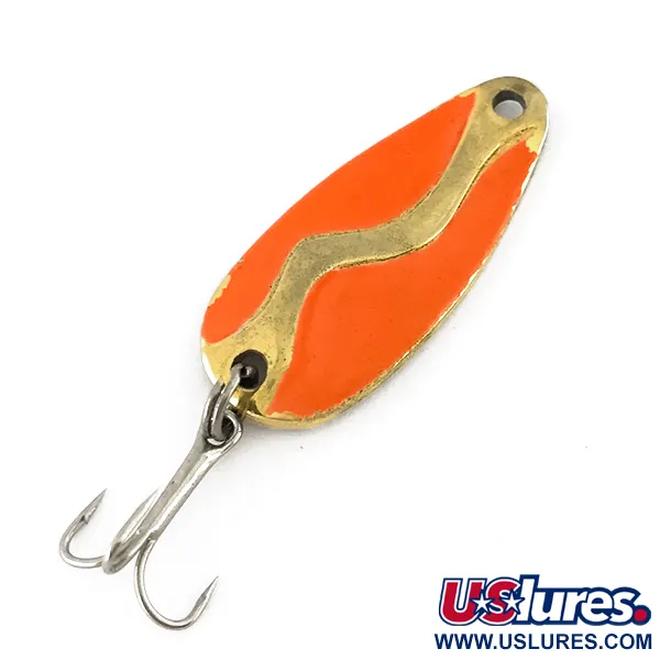 Vintage  Acme Kamlooper Junior​ UV, 1/4oz Nickel / Orange fishing spoon #7588