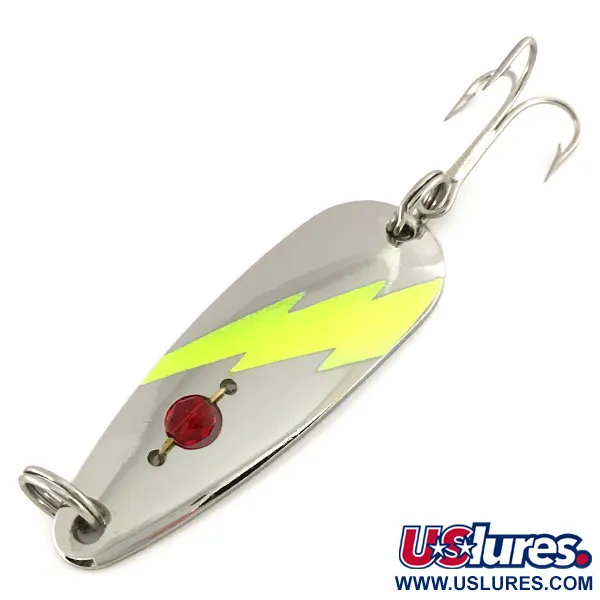  Red Eye Lures Red Eye Evil Eye UV, 1/2oz Nickel / Green fishing spoon #7590