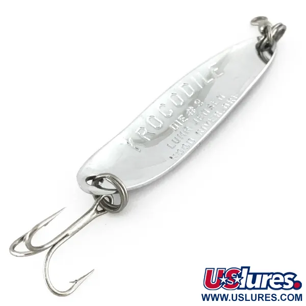  Luhr Jensen Krocodile Die #3, 1/3oz Nickel / Blue fishing spoon #7605