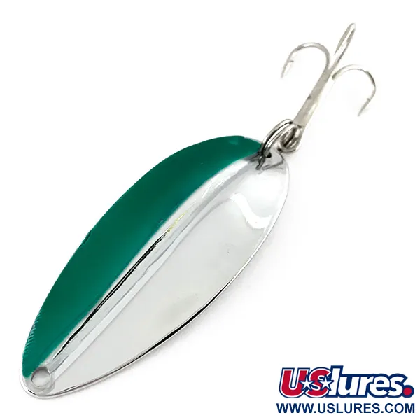 Vintage  TODDCO Main liner , 2/5oz Nickel / Green fishing spoon #7606