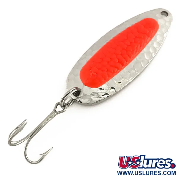 Vintage   Blue Fox Pixee UV, 1/2oz Hammered Nickel / Red fishing spoon #7610